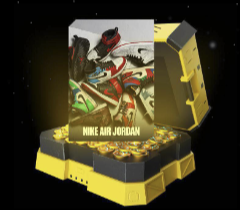 Nike product prize inside a Planet-X treasure chest